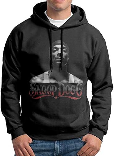 Wonalissy Man Hip Hop Rap Snoop Dogg Fahsion Hooded Sweatshirt Black