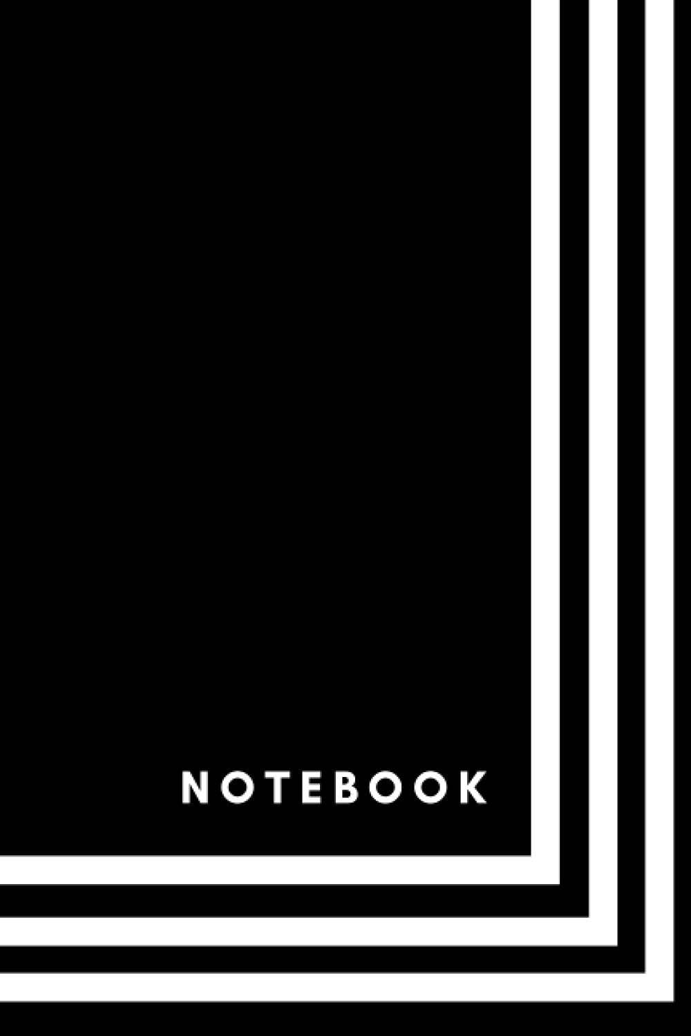 Black and White Notebook: 200 Blank Lined page Notebook or Journal