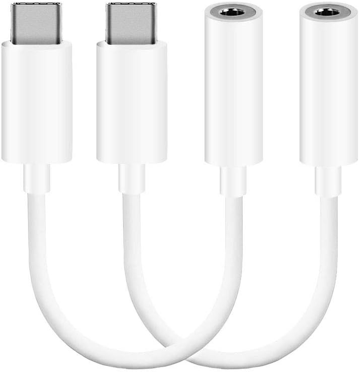 USB C to 3.5mm Headphone Jack Adapter, ToneGod USB Type C to 3.5mm Adapter Compatible with Pixel 3/2/3XL/2XL/iPad Pro 2018/ Galaxy S10 S9 Plus Note 10 and More USB C Devices(White)