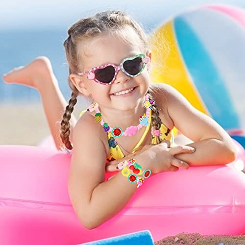 BigOtters 40 PCS Rainbow Fruit Shoe Charms, Wristband Bracelet Charms Shoe Decoration Charms Party Gift Decor for Girls and Boys Slip-ons