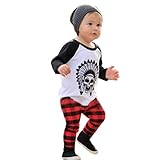 FEITONG 1Set Infant Toddler Baby Boy's Long Sleeve Print T-shirt Tops+ Pants (9 Months)