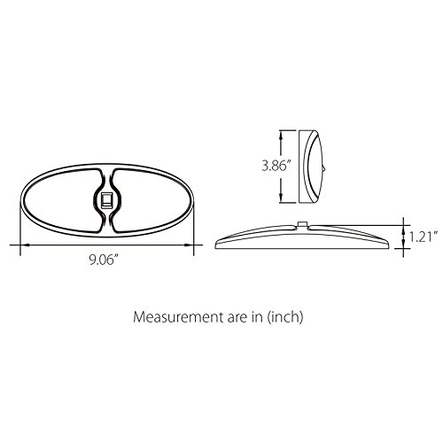 Dream Lighting 12V LED Utility Light Fixture FREE SHIPPING/BRIGHT Ceiling Double Dome Lights/Pancake Light Warm White with Switch, Replace Halogens of Vehicle/Campervan/Boat