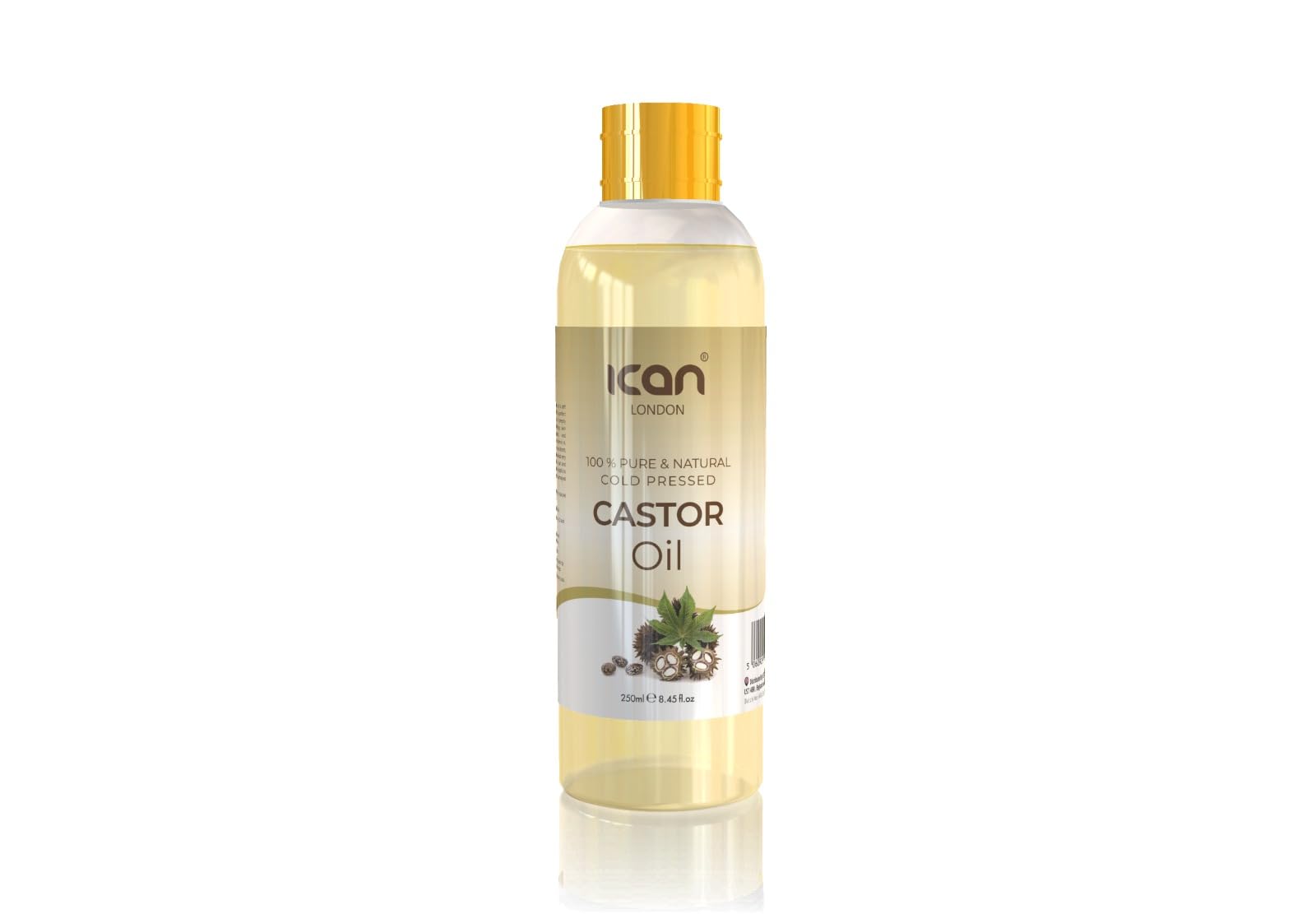 ican London 100% Pure & Natural Cold Pressed Castor Oil For Faster Hair Growth 250ml