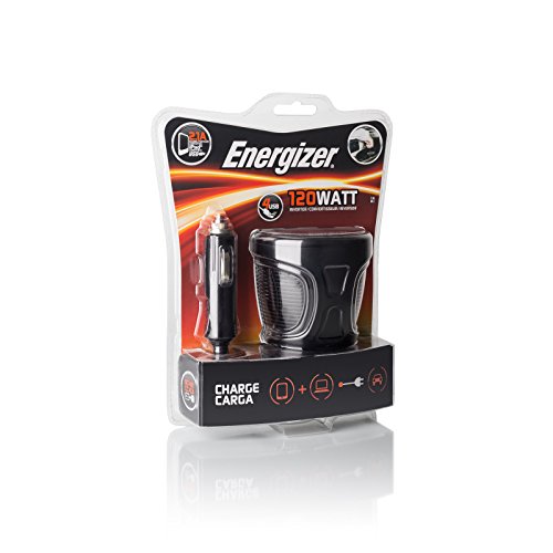 ENERGIZER 120W Cup Inverter 12V DC cigarette lighter to 120V AC to power laptop notebook & more