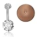 REVOLIA 4-5Pcs 14G Stainless Steel Belly Button Rings for Women Navel Rings CZ Body Piercing