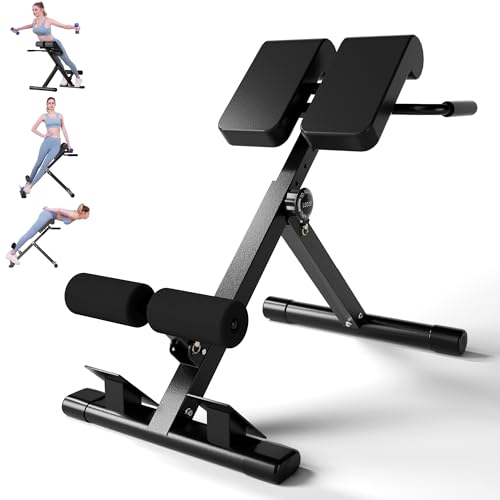SIRHOME Multi-Function Roman Chair Back Extension Bench for Home Gym | 330 lb Capacity, Foldable Incline Hyperextension Bench, Adjustable Back Exercise for Hamstrings&Lower Back Strength Training