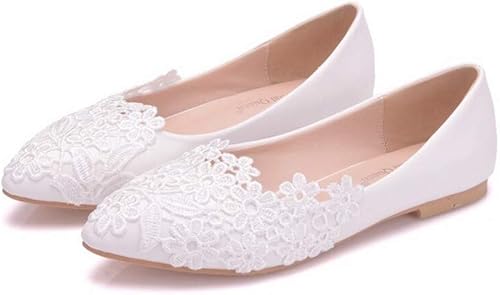 Amazon Meet You パンプス レディース ローヒール ポインテッドトゥ レース ストラップ 結婚式 花嫁 ウェディング 宴会 披露宴 シンプル パンプス