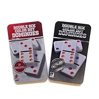 Golden J Store Double Six Color Dot Dominoes - Set of 28 Dominoes Game (2 Pack)