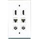 RiteAV - 2 HDMI 2 Port Coax Cable TV- F-Type 2 Port Cat5e Ethernet Wall Plate - Black