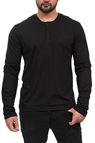 MTL-65602 Solid LS Henley-BLK/L