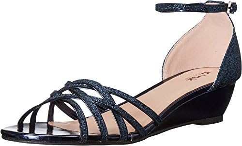 Pink Paradox London Women's Avery Wedge Sandals,Navy Synthetic,US 8 M