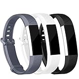 iGK For Fitbit Alta Bands and Fitbit Alta HR Bands, Newest Adjustable Sport Strap Replacement Bands for Fitbit Alta and Fitbit Alta HR Smartwatch Fitness Wristbands Black White Gray Small