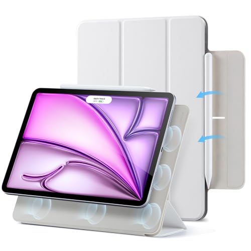 ESR für iPad Air 13 Zoll M4/M3/M2 Hülle (2026/2025/2024) und iPad Pro 12.9 (2022/2021/2020), Magnetbefestigung, dünne dreifach Faltbare Standhülle, un