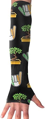NO WORRIES Hand With Ireland IRL Irish Bonsai Tree Outside Athletic Protective Arm Sleeves For Men Women Kids