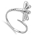 Sterling Silver Women's Simple Dragonfly Ring Classic 925 Band 19mm Size 7