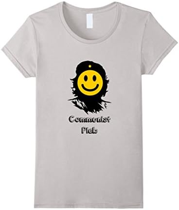 Womens Communist Pleb Anti- Communism Che Guevara T-Shirt Medium Silver
