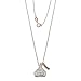 Hershey's Kisses Rose Gold Plated Sterling Silver Clear Crystal Kiss Pendant Necklace, 18