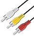 Fosmon 3 RCA Male to 3 RCA Male Stereo Audio Cable (12 FT) RWY, Composite Video [Left/Right] 3RCA Plug M/M Connectors for DVD Player, VCR, Camecorder, Projector, Game Console & More