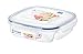 LocknLock Easy Essentials On the Go Meals Square Lunch Box Food Storage, 3 Divided Lunch box, 50-Ounce - Clear