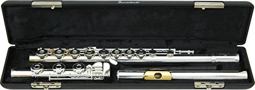 Gemeinhardt 3SB Flute, Solid-Silver NG1 Headjoint with Gold Lip Plate, Open-Hole Body, and B-Footjoint, with Inline G