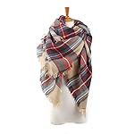 Yanekop Womens Plaid Blanket Scarf Big Square Scarves Warm Tartan Checked Shawl Yanekop Womens Plaid Blanket Scarf Big Square Scarves Warm Tartan Checked Shawl