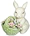 Cosmos 10592 Fine Porcelain Bunny with Flower Basket Figurine, 3-5/8-Inch