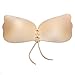 Women Strapless Bra Self Adhesive Wing Shape Silicone Invisible Push-up Bra Nude Cup D