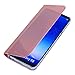 Galaxy S8 Case, AICase Luxury Translucent View Window Sleep/Wake Up Function Cover Mirror Screen Flip Electroplate Plating Stand Full Body Protective Case for Samsung Galaxy S8(Rose Gold)