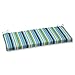 Pillow Perfect Stripe Indoor/Outdoor Sofa Setee Bench Swing Cushion with Ties, Weather, and Fade Resistant, 18