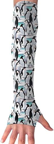 Snow Penguin Watercolor Pattern UV Protection Cooling Or Warmer Arm Sleeves For Men Women Sunblock Protective Gloves Running Golf Cycling Driving Long Tattoo Cover Arm Warmer