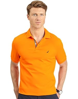Solid Deck Pique Performance Polo, Orange Ocean, L
