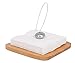 Internet's Best Bamboo Napkin Holder | Stainless Steel Ball Weight with Wire Line | Semi Flat Napkin Dispenser Wooden | 7.75 Inch