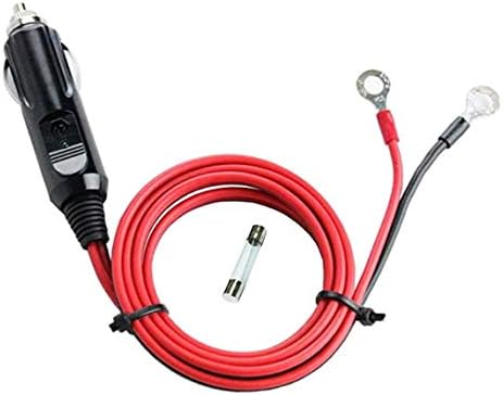 Dongge 車のシガーライター ケーブルアダプタ 12v 24v 兼用 シガープラグdc電源ケーブル 1m 15a aアイレット端子を持つ シガーライター男性の頭 自動車用インバーター エアポンプ 電動カップなどのケーブル