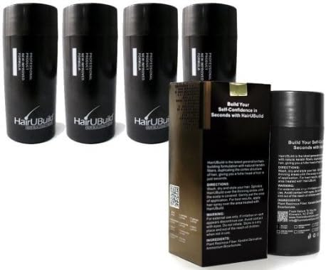 Combo 4X HairUBuild Hair Loss Concealer, Hair Building Fibers 23 g / 0.8 oz (Dark Brown) by HairUBuild
