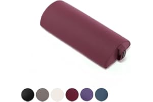 DR.LOMILOMI Massage Half Round Bolster Pillow 13" L X 6" W (Burgundy, Mini Half-Round 611)