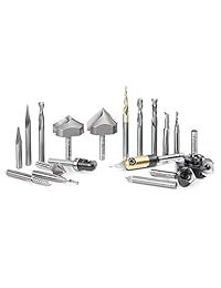Amana Herramienta ams 132 Señalización CNC de 18 piezas Colección de bits de enrutador avanzada, 1 4 pulgada SHK