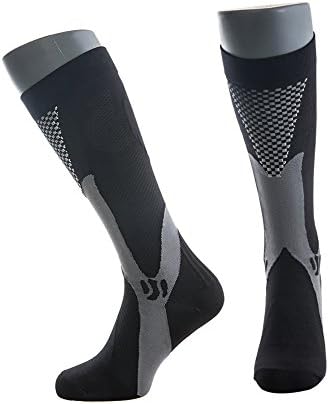 WONSROOYI Compression Socks for Men Women Recovery Performance Stockings for Running Medical Athletic Diabetic Varicose Veins Travel Pregnancy Nurse Relief Shin Splints Nurs(1 pair) (L/XL, Black)