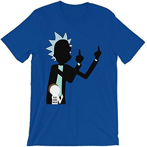 Rick and Morty shirt - Rick and Morty peace among worlds shirt … (X-Large, Royal Blue)