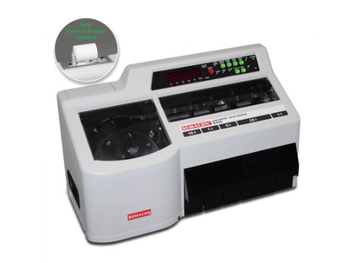 Semacon S-530P Model S-530 Heavy Duty Coin Sorter/Value Counter with Built-in Thermal Printer, Bagging and Packaging/Wrapping functions; Sorts mixed US penny, nickel, dime, quarter and dollar coins - Thumbnail 6