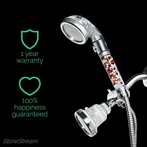 Original StoneStream EcoPower High Pressure Handheld Shower Head + Wall