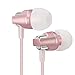 KingYou in-Ear Headphones Stereo Rose Gold Wired Earbuds Dynamic Crystal Clear Sound Noise-Isolating Earphones with Microphones for iPhone Android MP3 Player ¡­