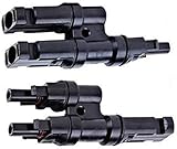 1 Pair WindyNation Solar Panel MC4 T Y Branch Connectors Cable Splitter Coupler