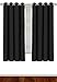 Utopia Bedding Blackout Curtains for Bedroom, Grommet Window Curtains 63 Inch Length 2 Panels, Thermal Insulated Drapes for Living Room (Black, 52W x 63L Inches)