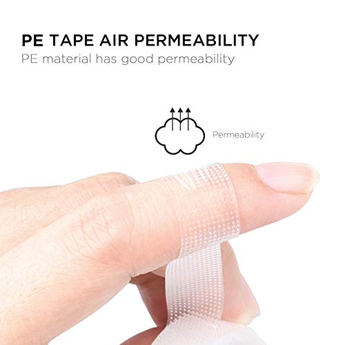 Sensitive Skin Adhesive Tape 6 Rolls, Echeer Flexible Clear Plastic First-Aid Tape Transparent Medical Tape for Finger Waist Elbow Ankle Support
