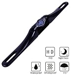 ETvalley Waterproof Rearview Backup License Plate Color Vehicle Camera Reverse Parallel Parking Night Vision Cam with 170 Degrees Vision and 2LEDs