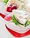 Utopia Kitchen 80 Piece Container Set (40 Containers + 40 Lids) Square Food Container - Red Lid - Snap Lid - Microwave, Dishwasher & Freezer