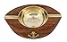 ShalinIndia Handmade Wood & Brass Boat Shaped Ashtray - Artisan Crafted in India