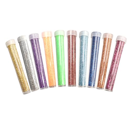Pack of 10 Colors Multi-Color Holographic Glitter Set, Fine Glitter Mix for Resin Crafts, Nail Art, DIY Tumblers, Slime Mix Ins & Festival Makeup,Leak-Proof Sparkle Dust (Color1)