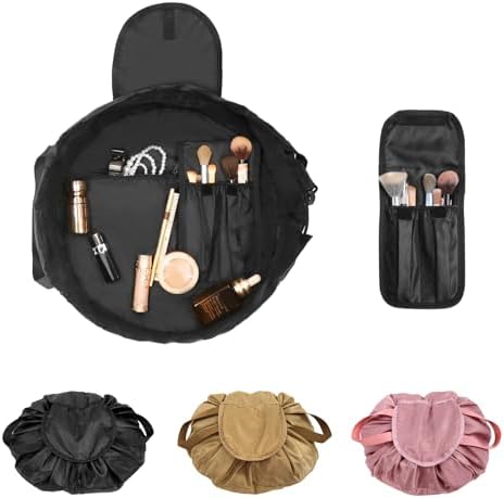 Amazon.com: Large Barrel Drawstring Makeup Bag,Lay Travel Makeup Bag,Portable Cosmetic Bag Travel Bags Toiletry Bags for Travel Toiletries Accessories Essentials(Khaki) : Beauty & Personal Care Amazon.com: Large Barrel Drawstring Makeup Bag,Lay Travel Makeup Bag,Portable Cosmetic Bag Travel Bags Toiletry Bags for Travel Toiletries Accessories Essentials(Khaki) : Beauty & Personal Care