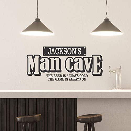 Custom Name Man Cave Wall Decal Personalized Name Man